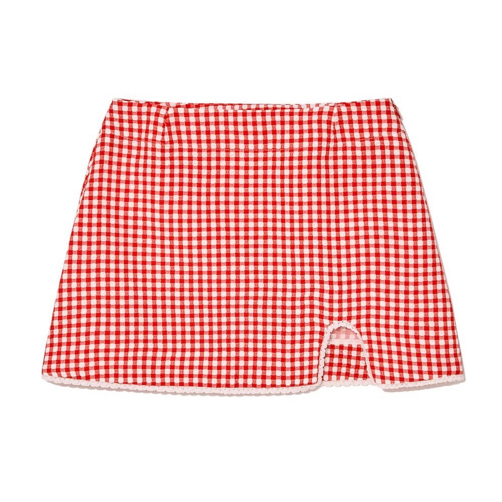 Glowny U Baby Gingham Skirt in Red